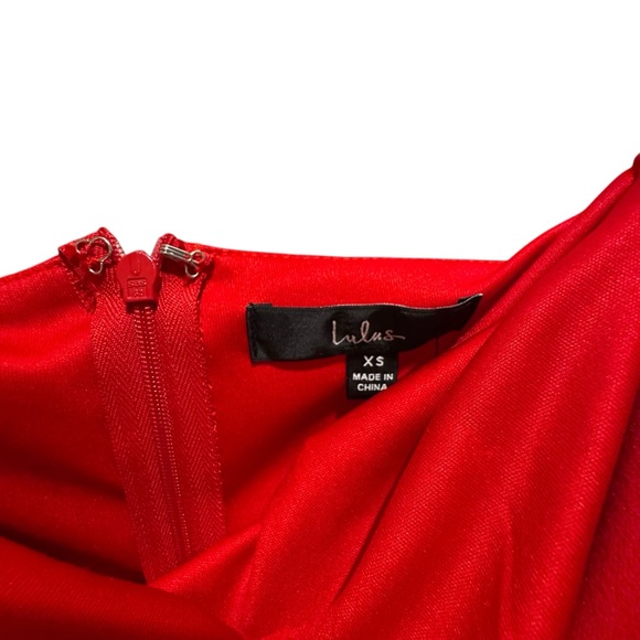 Lulu's Hold Your Attention Red One-Shoulder Dress - Picture 2 of 4